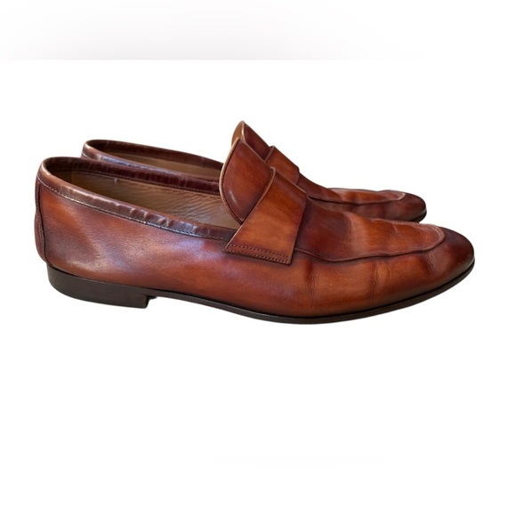 Magnanni Hendidos Flex Leather Loafers Brown Cognac Burnished Men’s Size 13M main image 6
